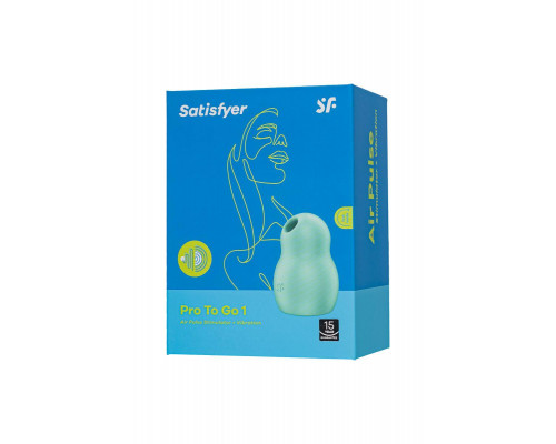 Вакуумный стимулятор клитора с вибрацией Satisfyer Pro To Go 1, мятный, 9 см