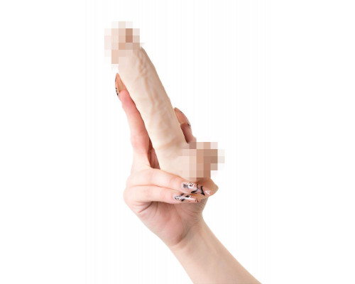 Фаллоимитатор RealStick Silicone Charlie H, сайлекспан, телесный, 18 см