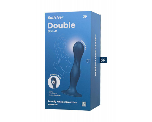 Фаллоимитатор Satisfyer Double Ball-R, силикон, синий, 18 см
