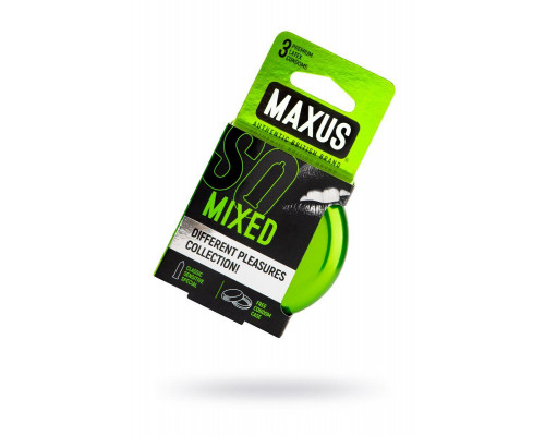 Презервативы Maxus Mixed, набор, латекс, железный кейс, 3 шт.