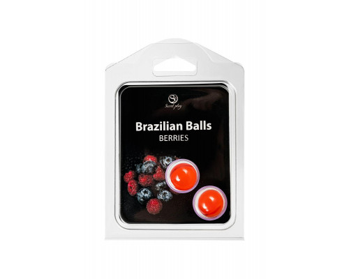 Массажное масло SECRET PLAY BRAZILIAN BALLS, ягоды, 2 х 4 гр