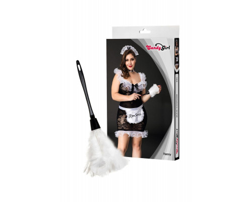 Костюм горничной Candy Girl Fanny (платье, ободок, чокер, фартук,метелка) черно-белый, 2XL