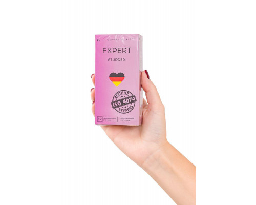 Презервативы EXPERT Studded Germany 12шт. (облегающие, точечные)