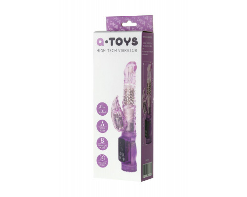 Вибратор с клиторальным стимулятором A-Toys by TOYFA High-Tech fantasy, TPE, фиолетовый, 22 см