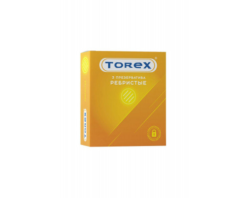 Презервативы Torex, ребристые, латекс, 18,5 см, 5,4 см, 3 шт.