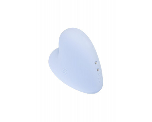 Вакуумно-волновой стимулятор клитора с вибрацией Satisfyer Cutie Heart, силикон, голубой, 7,7 см