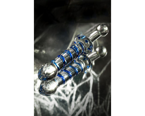 Двусторонний фаллоимитатор Sexus Glass, стекло, прозрачный, 22,5 см