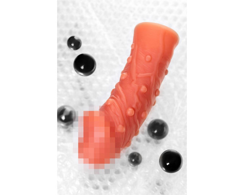 Насадка реалистичная KOKOS PENIS SLEEVE с дополнительной стимуляцией, TPE, телесная, 16.5 см