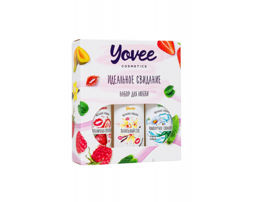 Набор гелей-смазок Yovee для любви (721004+721012+721054), вкус (клубн+ваниль) + увл (алоэ), 3х50 мл
