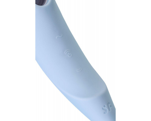 Точечный вибратор с вакуумной стимуляцией Satisfyer Twirling Pro, силикон, голубой, 20 см