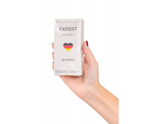 Презервативы EXPERT Invisible Germany 12шт +(3 бесплатно), ультратонкие