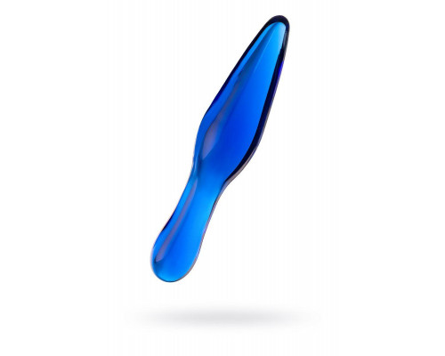 Двусторонний фаллоимитатор Sexus Glass, стекло, синий, 17,5 см