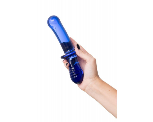 Двусторонний фаллоимитатор Satisfyer Double Crystal, стекло, голубой, 19,5 см