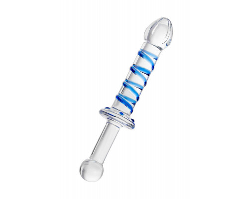 Двусторонний фаллоимитатор Sexus Glass, стекло, прозрачный, 22,5 см