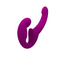 Анатомический безремневой страпон Fun Factory SHARE LITE, силикон, малиновый, 16,5 см