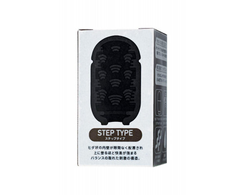 Мастурбатор нереалистичный MEN'S MAX CAPSULE 05 STEP, TPE, черный, 8 см (В ЗИПЛОКЕ)