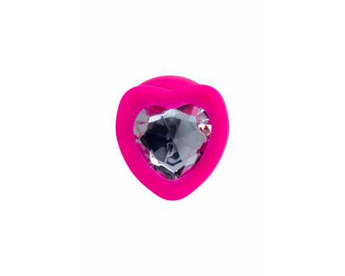 Анальная втулка ToDo by Toyfa Diamond Heart, силикон, розовый, 9,5 см, Ø 4 см