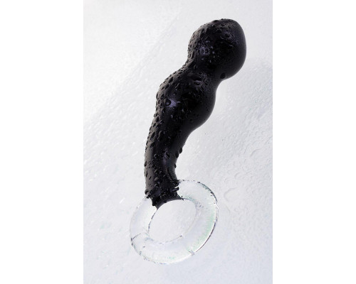 Стимулятор простаты Sexus Glass, стекло, черный, 17 см