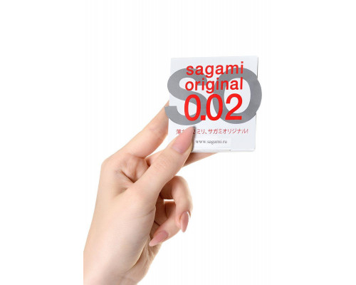 Презервативы Sagami, original 0.02, полиуретан, ультратонкие, гладкие, 18 см, 5,8 см, 1 шт.