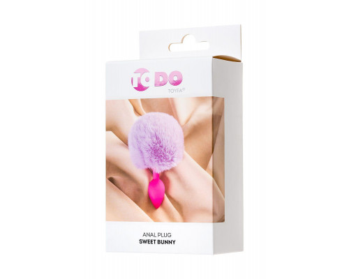 Анальная втулка с хвостом ToDo by Toyfa Sweet bunny, силикон, розовая, 13 см, Ø 2,8 см, 44 г