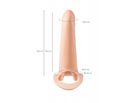 Фаллопротез RealStick Strap-On Ewan, TPE, телесный, 15 см