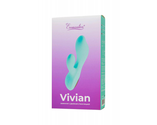 Вибратор с двойной стимуляцией Eromantica Vivian, силикон, мятный, 20 см