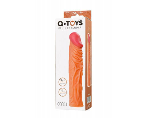Насадка на пенис A-Toys by TOYFA Cordi, SoftSkin, телесный, 19,5 см