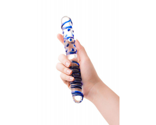 Двусторонний фаллоимитатор Sexus Glass, стекло, прозрачный, 22 см