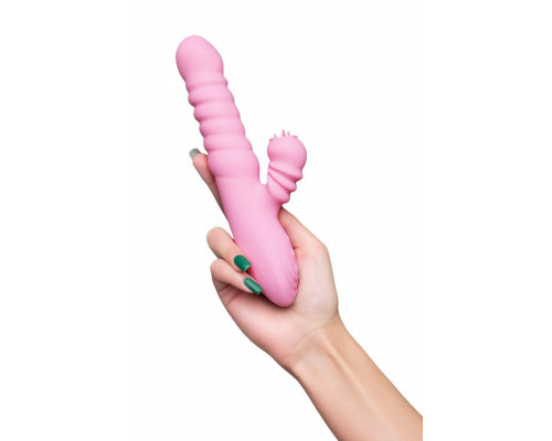 Вибратор JOS Lixy, с функцией Up&Down, силикон, розовый, 23 см
