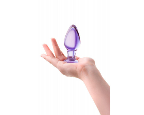 Анальная втулка Sexus Glass, стекло, фиолетовая, 10 см, Ø 4 см