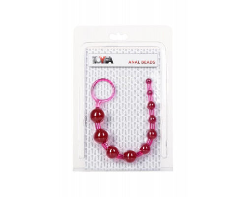 Анальная цепочка TOYFA Basic, PVC, розовый, 30 см