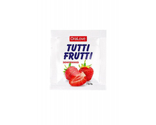Съедобная гель-смазка TUTTI-FRUTTI для орального секса со вкусом земляники , 4гр по 20 шт в упаковке