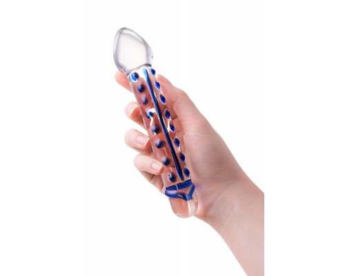 Двусторонний фаллоимитатор Sexus Glass, стекло, прозрачный, 20 см