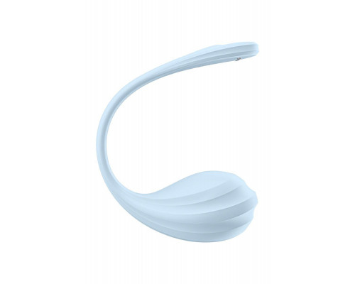 Виброяйцо Satisfyer Smooth Petal Connect App, голубое, 6,5 см