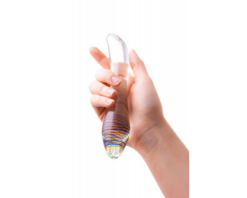 Двусторонний фаллоимитатор Sexus Glass, стекло, прозрачный, 22 см