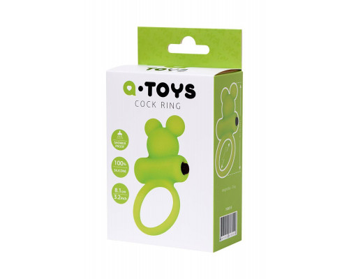 Виброкольцо на пенис A-Toys by TOYFA Chio, силикон, зеленое, 8,1 см, Ø 3,1 см