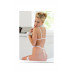 Костюм официантки SoftLine Collection Nicole (боди, галстук и манжеты), чёрный, M/L