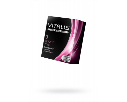 Презервативы Vitalis, premium, ультратонкие, 18 см, 5,3 см, 3 шт.