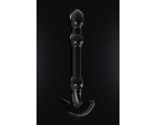 Нереалистичный фаллоимитатор Sexus Glass, стекло, черный, 19 см