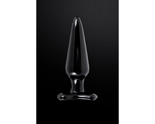 Анальная втулка Sexus Glass, стекло, черная, 11 см, Ø 4 см