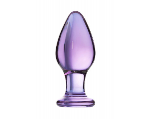 Анальная втулка Sexus Glass, стекло, фиолетовая, 10 см, Ø 4 см