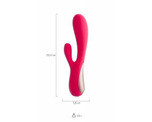 Нереалистичный вибратор Satisfyer Mono Flex Connect App, силикон, красный, 20,4 см.