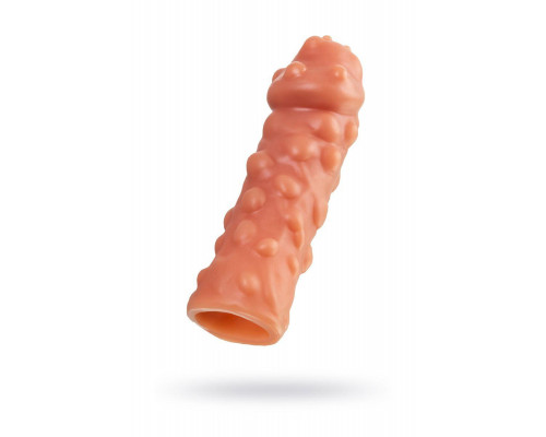 Насадка реалистичная KOKOS PENIS SLEEVE с дополнительной стимуляцией, TPE, телесная, 16.5 см