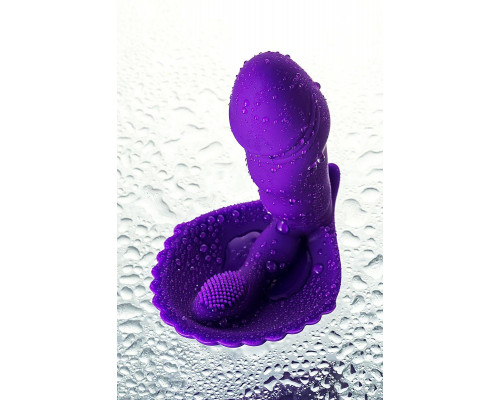 Вибратор A-Toys by TOYFA Fash с клиторальным стимулятором, силикон, фиолетовый, 12 см