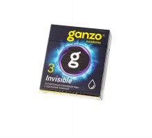 Презервативы Ganzo, Invisible, супер тонкие, латекс,18 см, 5,2 см, 3 шт.