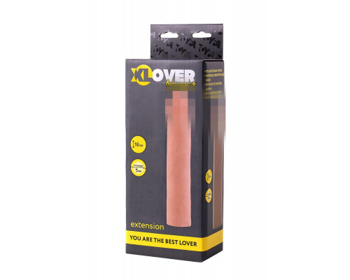 Насадка ToyFa XLover Increase+ для увеличения размера, реалистичная , TPR, телесный, 18 см