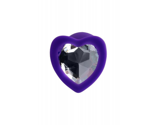 Анальная втулка ToDo by Toyfa Diamond Heart, силикон, фиолетовый, 7 см, Ø 2,8 см