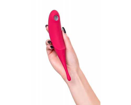Точечный вибратор с вакуумной стимуляцией Satisfyer Twirling Pro, силикон, красный 20 см