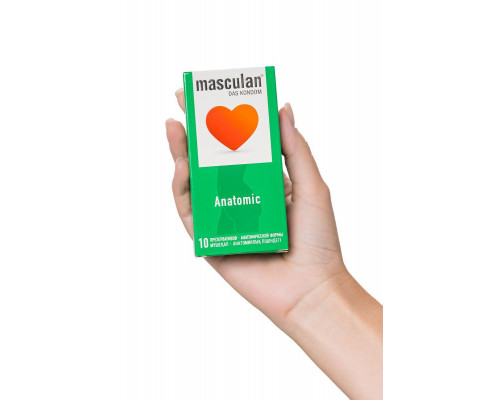 Презервативы masculan Anatomic №10, анатомической формы, 5,3 см, 18,5 см, 10 шт