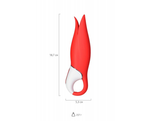Нереалистичный вибратор Satisfyer Vibes Power Flower, силикон, красный, 18,8 см.